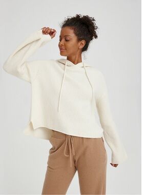 Nap loungewear cream drawstring Cashmere Hoodie